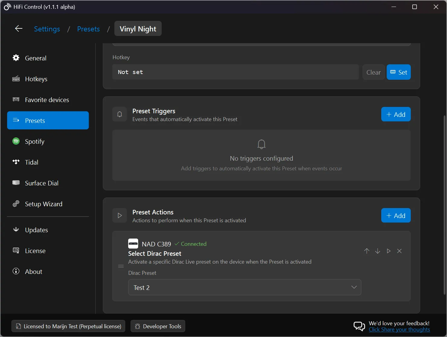 Configuring the Dirac profile
