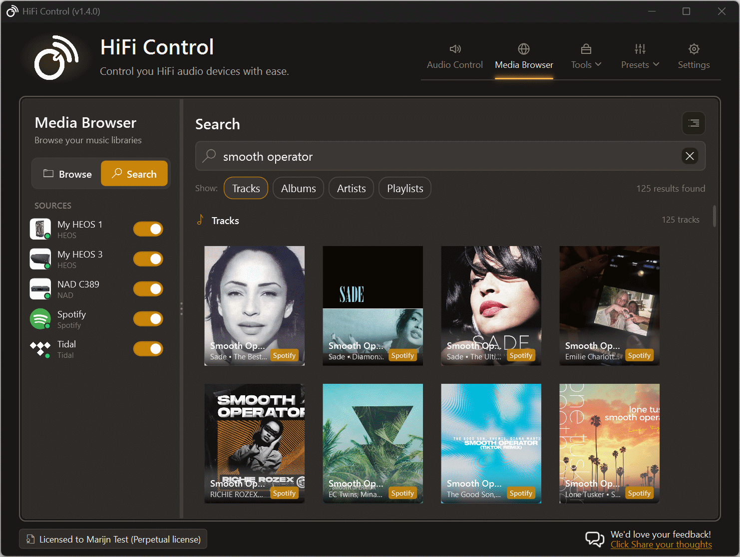 Search across devices and services